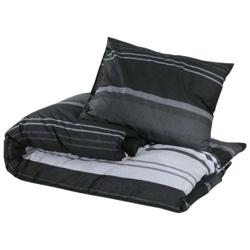 Set cu husă de pilotă, negru și alb, 240x220 cm, bumbac - Img 3