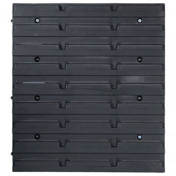 Set cutii depozitare, 48 piese, panouri perete, albastru&negru - Img 3