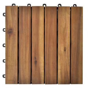 Set dale din lemn de salcâm cu model vertical 30 x 30 cm, 20 buc. - Img 6