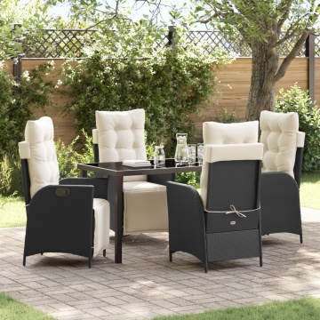 Set de 5 Mobilier pentru Grădină Ratan Poly Negru - Img 1