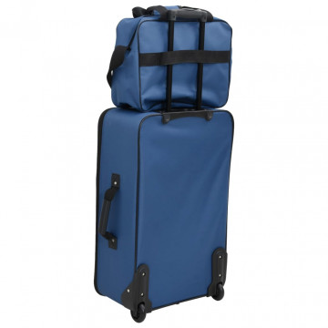 Set de bagaje de călătorie, 5 piese, albastru, material textil - Img 7