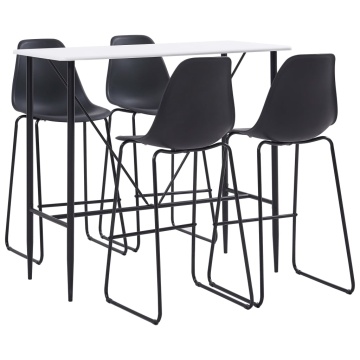 Set de bar, 5 piese, negru, plastic - Img 1