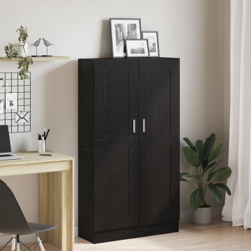 Set de biblioteci 2 buc Negru Stejar 165x30,5x150 cm Lemn prelucrat - Img 1