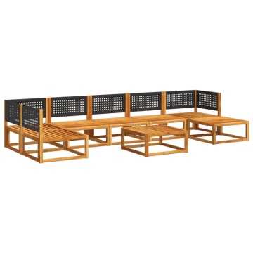 Set de canapele de grădină cu perne, 8 piese, lemn masiv acacia - Img 3