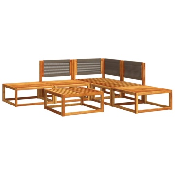 Set de canapele grădină cu perne, 6 piese, lemn masiv acacia - Img 2