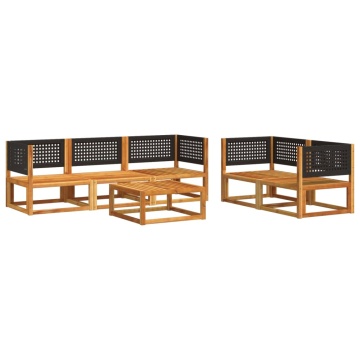 Set de canapele grădină cu perne, 6 piese, lemn masiv acacia - Img 3