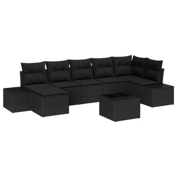 Set de canapele pentru grădină Set de 8 Negru - Img 2