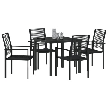 Set de dining de grădină 5 piese Negru Rattan PVC - Img 3