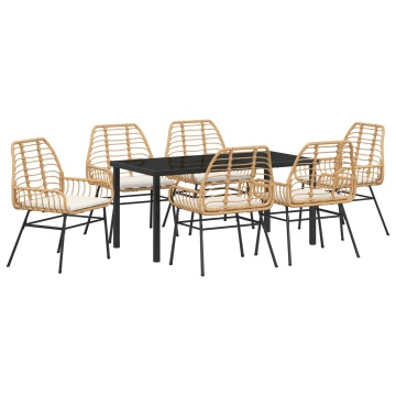 Set de dining de grădină cu 7 piese și perne Maro Poliratan - Img 2