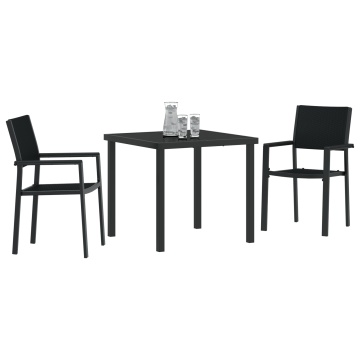 Set de dining în grădină 3 piese Negru Poly Rattan - Img 3
