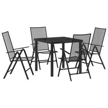 Set de dining pentru grădină 5 piese în oțel antracit - Img 2