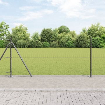 Set de Gard Set de 2 Gri Oțel Vopsit Electrostatic 25 x 1 m - Img 1