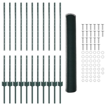 Set de Împrejmuire pentru Grădină Set de 2 Verde Oțel Standard - Img 4