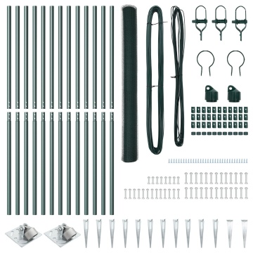 Set de Împrejmuire Set de 2 Verde Metal 25 x 1.5 m Durabil - Img 3