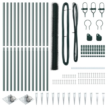 Set de împrejmuire Set de 2 Verde Metal 25 x 1,5 m Durabil - Img 4