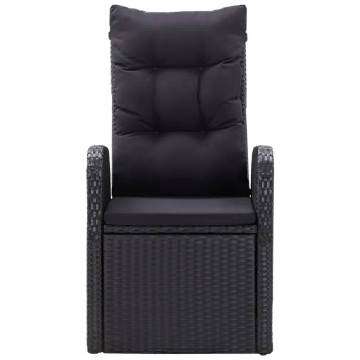 Set de masă pentru grădină, 7 piese, cu perne, negru - Img 8