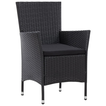 Set de mobilier de exterior, 5 piese, negru, poliratan - Img 10