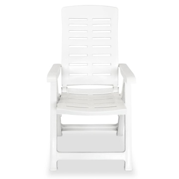 Set de mobilier pentru grădină, 3 piese, alb, polipropilenă - Img 5