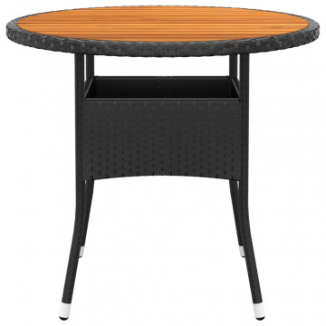 Set de mobilier pentru grădină, 3 piese, negru, poliratan - Img 5