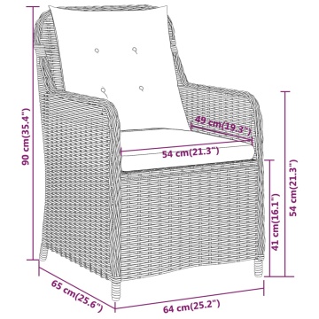 Set de mobilier pentru grădină, 5 piese, maro - Img 7
