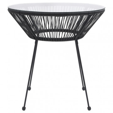 Set de mobilier pentru grădină, 5 piese, negru - Img 8