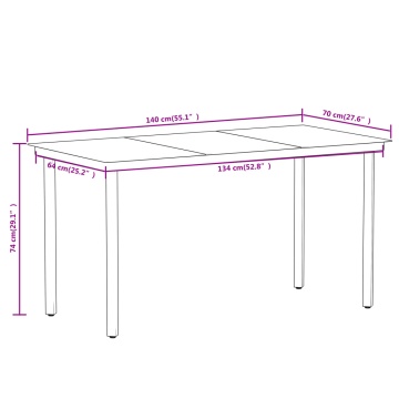Set de mobilier pentru grădină, 7 piese, negru - Img 7