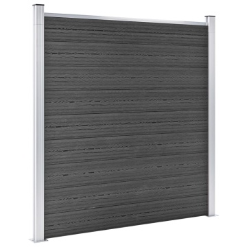 Set de panouri de gard, negru, 526 x 186 cm, WPC - Img 3