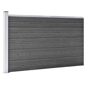 Set de panouri de gard, negru, 872 x 105 cm, WPC - Img 4