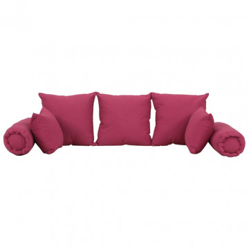 Set de perne decorative, 7 piese, roz, material textil - Img 3