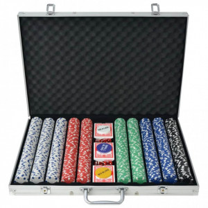 Set de poker cu 1000 de jetoane din aluminiu - Img 1