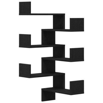 Set de rafturi 2 buc Negru Stejar 40x40x49,5 cm Lemn prelucrat - Img 2