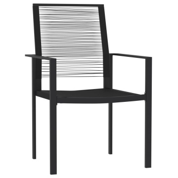 Set de servit masa pentru grădină, 7 piese, negru - Img 3