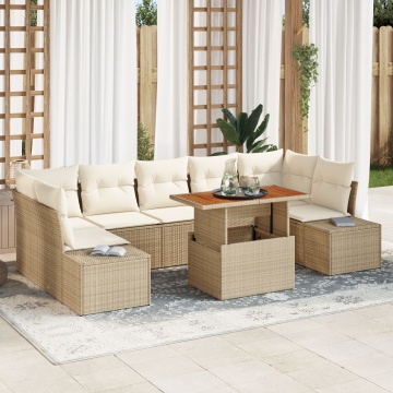 Set de Sofa pentru Grădină Set de 8 Bej și crem Ratan - Img 1