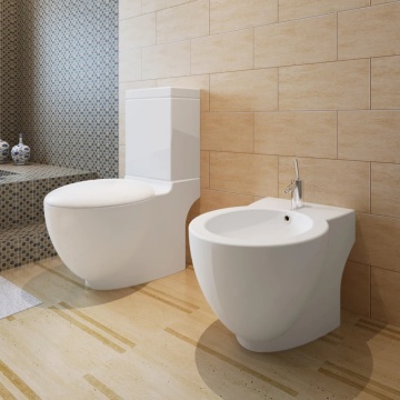 Set de toaletă & bideu, alb, ceramică - Img 1