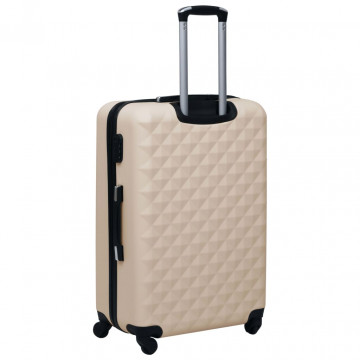 Set de valize cu carcasă rigidă, 2 piese, auriu, ABS - Img 8