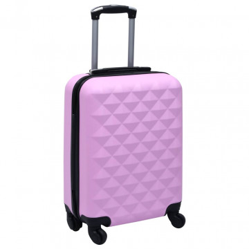 Set de valize cu carcasă rigidă, 2 piese, roz, ABS - Img 6
