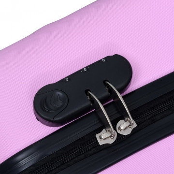 Set de valize cu carcasă rigidă, 3 piese, roz, ABS - Img 5