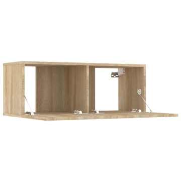 Set dulap TV, 5 piese, stejar sonoma, lemn prelucrat - Img 7