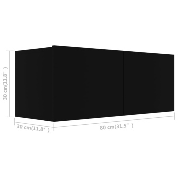 Set dulapuri TV, 2 piese, negru, lemn prelucrat - Img 5