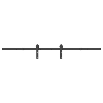 Set feronerie pentru uși glisante, negru, 200 cm, oțel - Img 2
