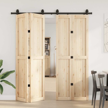 Set feronerie pentru uși glisante, negru, 200 cm, oțel - Img 3