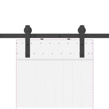 Set feronerie pentru uși glisante, negru, 200 cm, oțel - Img 7