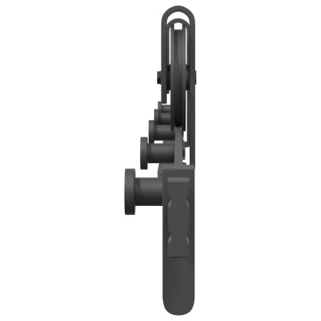 Set feronerie pentru uși glisante, negru, 200 cm, oțel - Img 5