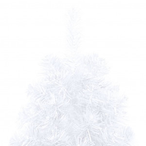 Set jumătate brad Crăciun artificial LEDuri&globuri, alb 210 cm - Img 7
