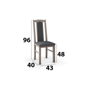Set masa extensibila 120x150cm cu 6 scaune tapitate, mb-13 max5 si s-37 boss7 s11, sonoma, lemn masiv de fag, stofa - Img 5