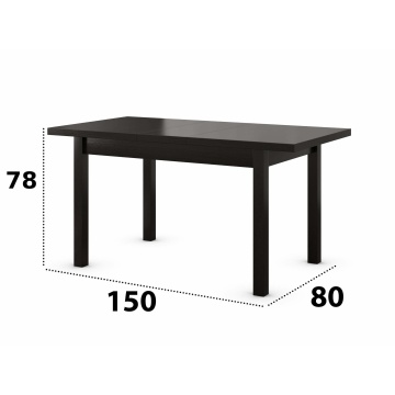 Set masa extensibila 120x150cm cu 6 scaune tapitate, mb-13 max5 si s-37 boss7 w15, wenge, lemn masiv, stofa - Img 4