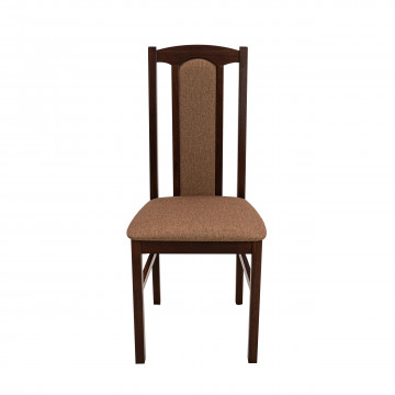 Set masa extensibila 140 x 180 cm cu 6 scaune tapitate, mb-21 modena1 si s-37 boss7 o15, nuc, lemn masiv de fag, stofa - Img 5