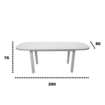 Set masa extensibila 160x200 cm mb-12 (venus 1) bialy cu 6 scaune s-38 b (boss 14) cod 25b 2 cut - Img 6