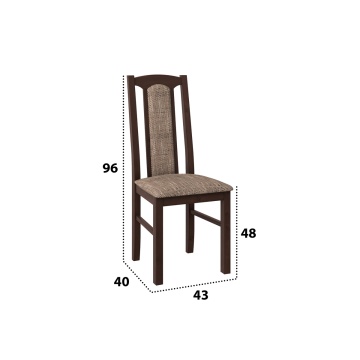 Set masa extensibila Kan 100x135 cm, lemn masiv, culoare nuc, blat din mdf cu 4 scaune tapitate S-37 Boss7 o2, stofa - Img 4
