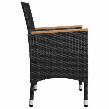 Set masă pentru grădină, 5 piese, cu perne, negru - Img 6